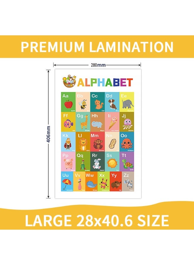 Capstro 12-Pack Early Education Wall Charts – Alphabet, Numbers, Math, Shapes, Time, Weather & Preschool Learning Posters | Classroom Decorations for Nursery, Kindergarten & Homeschool - Image 4